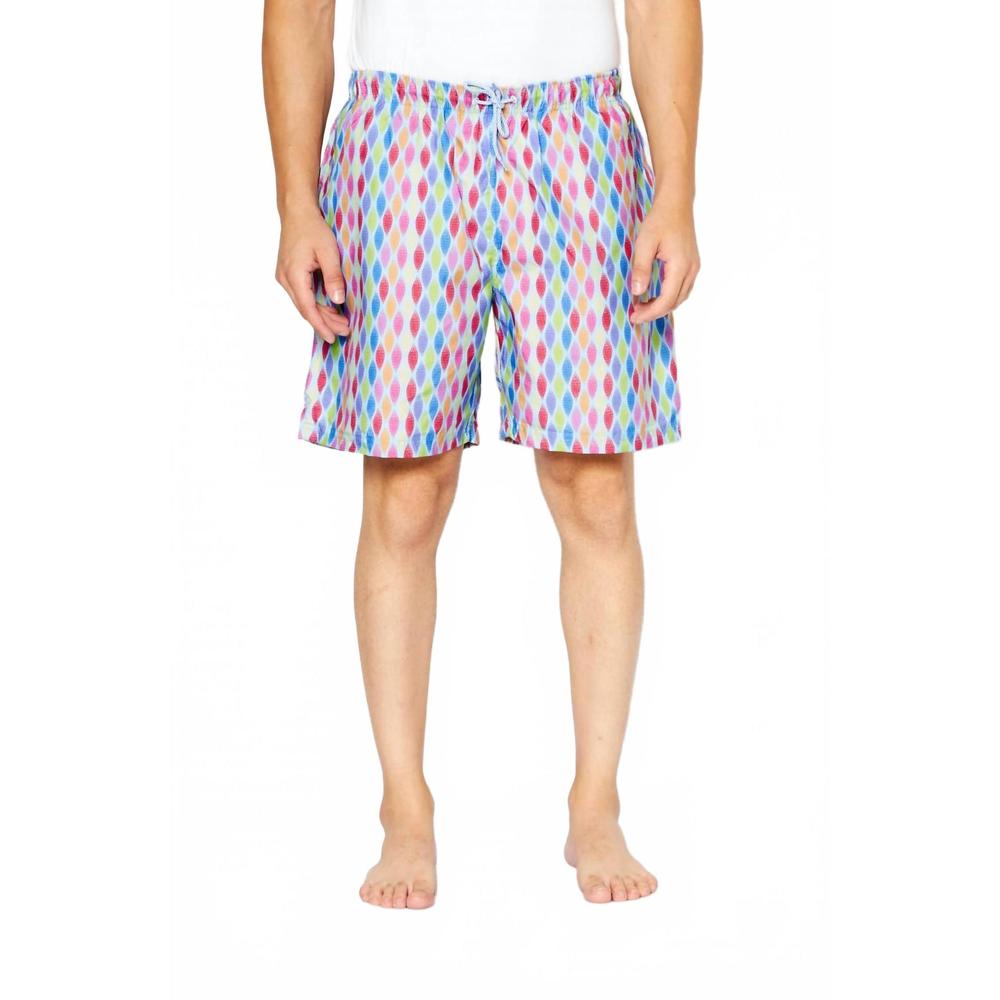 NEW TAILORBYRD abstract print swim trunks in blue combo